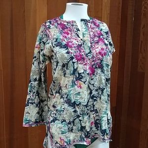 Gorgeous vintage silk embroidered blouse